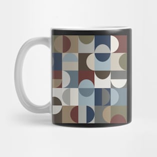 Squares Woodland Retro Vintage Abstract Pattern Mug